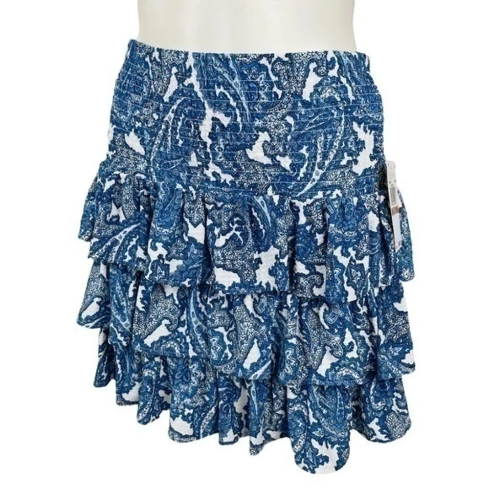 Michael Kors Skirt - NWT | Women Size Small | Ruffle Blue White Paisley